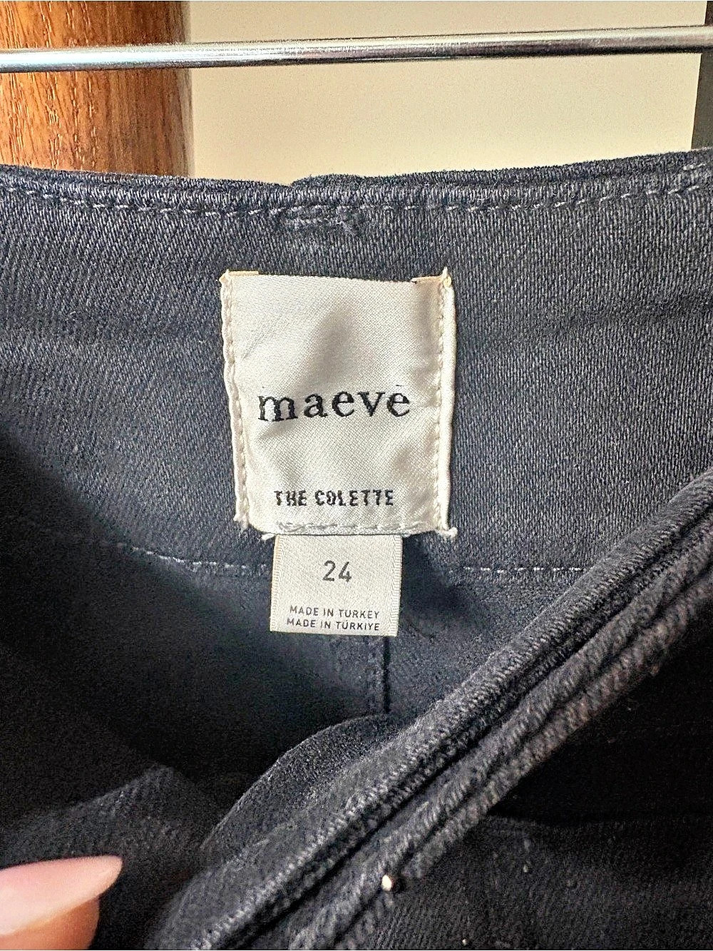 Maeve The Colette Wide Leg Jeans in Black Waist 24 NWT - Picture 3 of 5